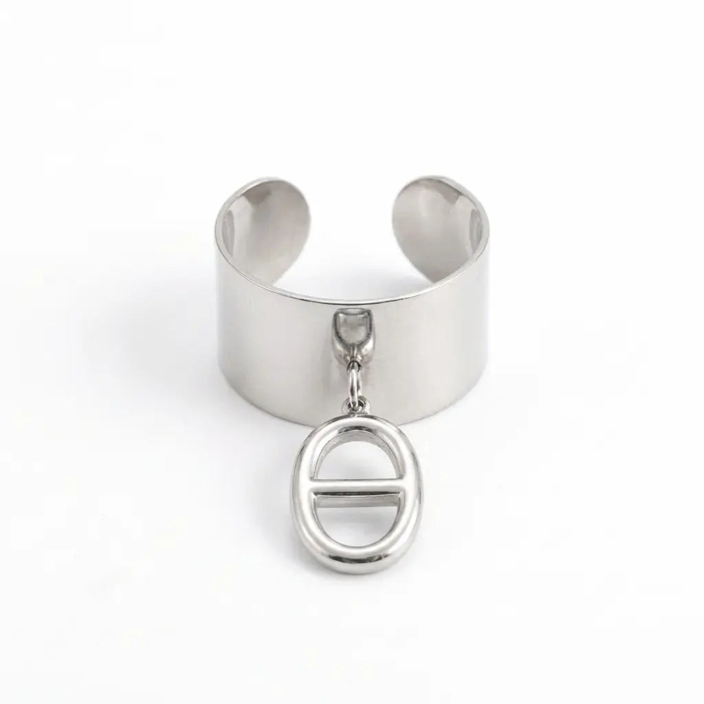 Bague breloque maille marine