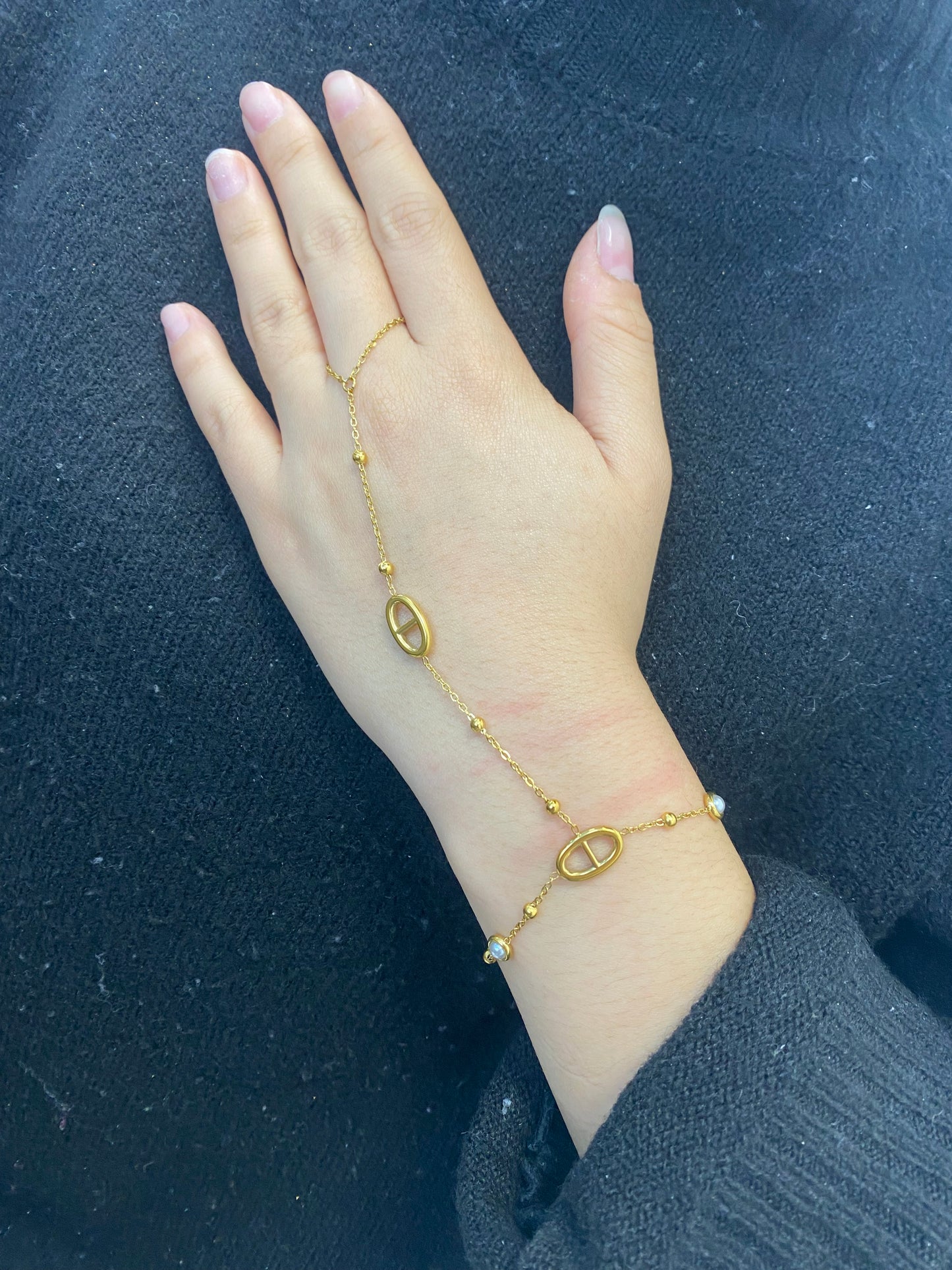 Chaîne de main maille marine